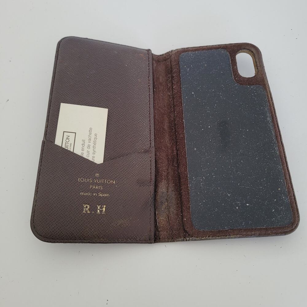 Authentic Louis Vuitton LV Monogram Folio iPhone X Case Brown Phone Case - Picture 3 of 12